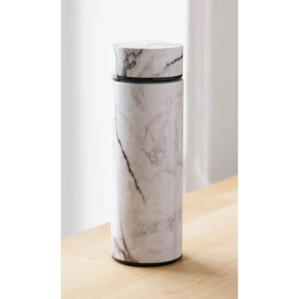 Urban Outfitters Stainless Steel Hot/Cold Traveler Cup 12oz White Faux Marble